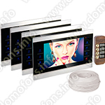 Комплект: видеодомофон HDcom S-104 на 4 квартиры 